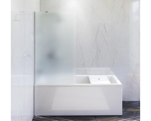 Шторка на ванну AM.PM Gem 80 W90BS-080-140CM профиль Хром матовый стекло матовое