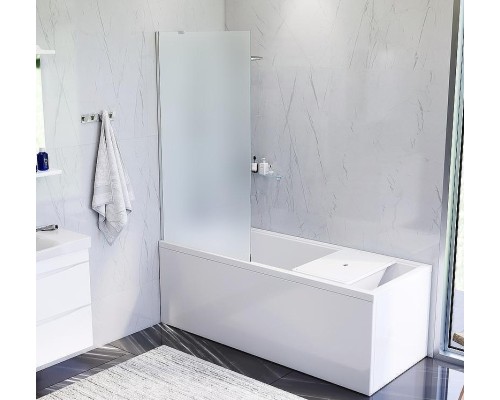 Шторка на ванну AM.PM Gem 80 W90BS-080-140CM профиль Хром матовый стекло матовое