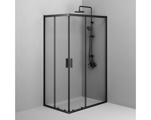 Душевой уголок AM.PM Gem 120x80 W90G-403-120280-BT профиль Черный матовый стекло прозрачное
