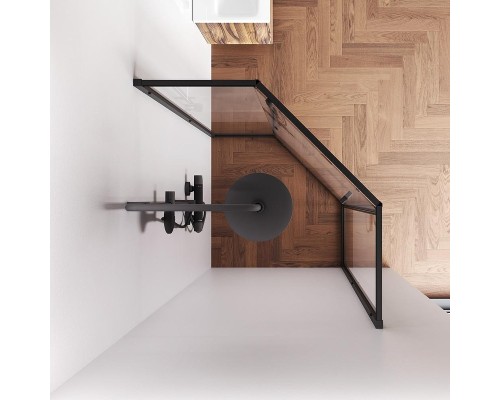 Душевой уголок AM.PM Gem 90x90 W90G-405-9090-BT профиль Черный матовый стекло прозрачное