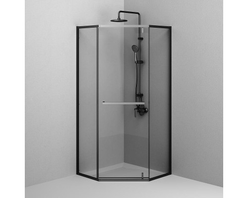 Душевой уголок AM.PM Gem 90x90 W90G-405-9090-BT профиль Черный матовый стекло прозрачное