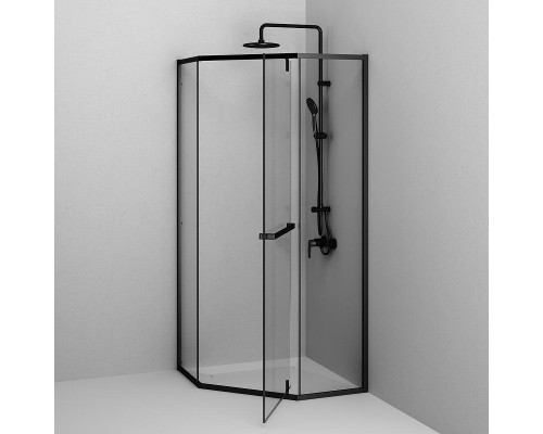 Душевой уголок AM.PM Gem 90x90 W90G-405-9090-BT профиль Черный матовый стекло прозрачное