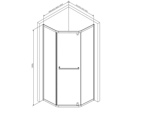 Душевой уголок AM.PM Gem 90x90 W90G-405-9090-BT профиль Черный матовый стекло прозрачное