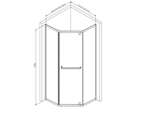 Душевой уголок AM.PM Gem 90x90 W90G-405-9090-MT профиль Хром матовый стекло прозрачное
