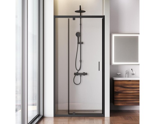 Душевая дверь AM.PM Gem 100 W90G-100-1P-BT профиль Черный матовый стекло прозрачное