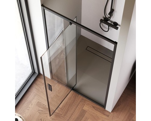 Душевая дверь AM.PM Gem 100 W90G-100-1P-BT профиль Черный матовый стекло прозрачное