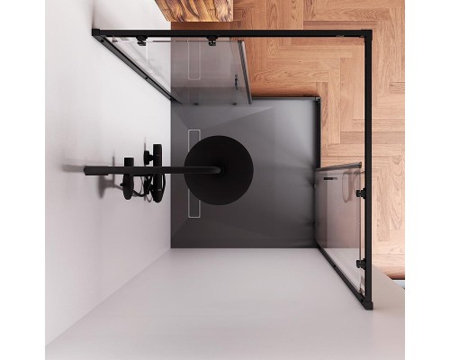 Душевой уголок AM.PM Gem 100х100 W90G-403-100100-BT профиль Черный матовый стекло прозрачное