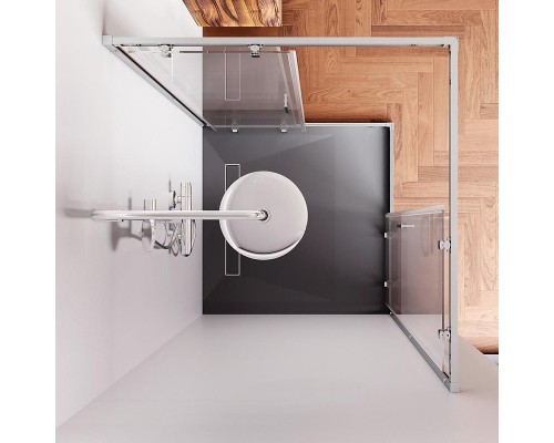 Душевой уголок AM.PM Gem 100х100 W90G-403-100100-MT профиль Хром матовый стекло прозрачное