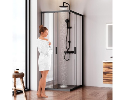 Душевой уголок AM.PM Gem 100х80 W90G-403-100280-BT профиль Черный матовый стекло прозрачное