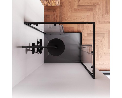 Душевой уголок AM.PM Gem 100х80 W90G-403-100280-BT профиль Черный матовый стекло прозрачное