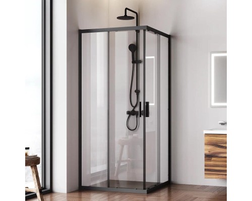 Душевой уголок AM.PM Gem 90х90 W90G-403-9090BT профиль Черный матовый стекло прозрачное