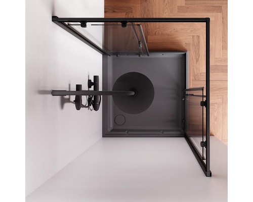 Душевой уголок AM.PM Gem 90х90 W90G-403-9090BT профиль Черный матовый стекло прозрачное