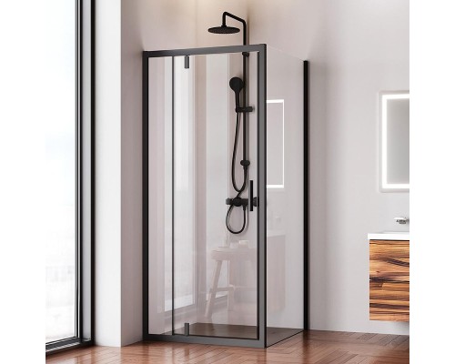 Душевой уголок AM.PM Gem 90х90 W90G-404-9090-BT профиль Черный матовый стекло прозрачное