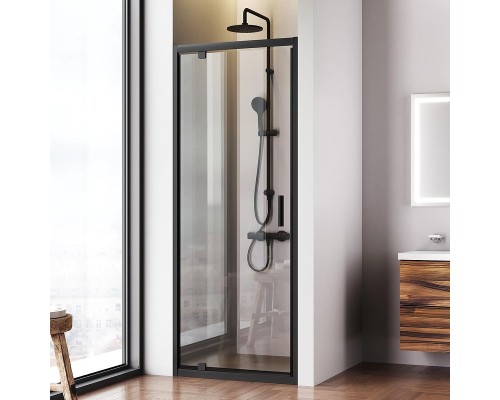 Душевая дверь AM.PM Gem 80 W90G-80-1P-BT профиль Черный матовый стекло прозрачное
