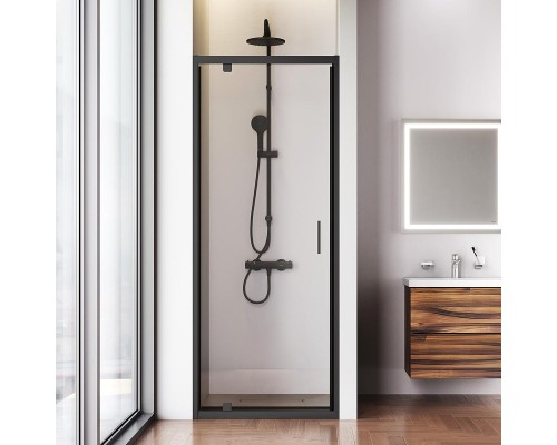 Душевая дверь AM.PM Gem 80 W90G-80-1P-BT профиль Черный матовый стекло прозрачное