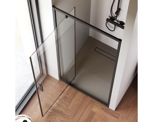 Душевая дверь AM.PM Gem 90 W90G-90-1P-BT профиль Черный матовый стекло прозрачное