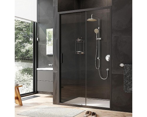 Душевая дверь AM.PM Gem 120 W90G-120-1-195BT профиль Черный матовый стекло прозрачное