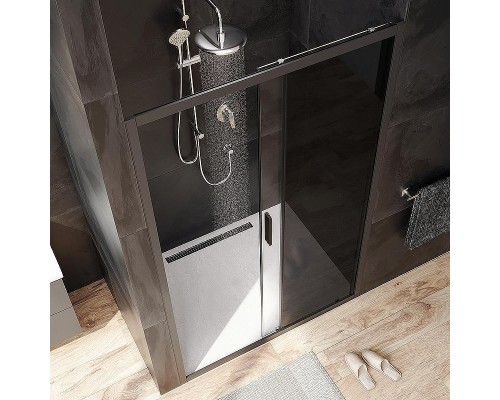 Душевая дверь AM.PM Gem 120 W90G-120-1-195BG профиль Черный матовый стекло тонированное-прозрачное