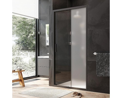 Душевая дверь AM.PM Gem 100 W90G-100-1-195BM профиль Черный матовый стекло матовое-прозрачное