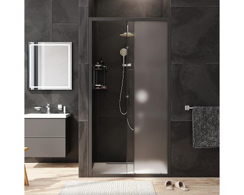 Душевая дверь AM.PM Gem 100 W90G-100-1-195BM профиль Черный матовый стекло матовое-прозрачное