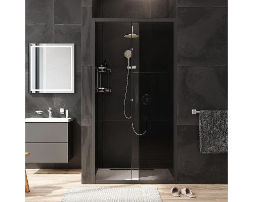 Душевая дверь AM.PM Gem 100 W90G-100-1-195BG профиль Черный матовый стекло тонированное-прозрачное