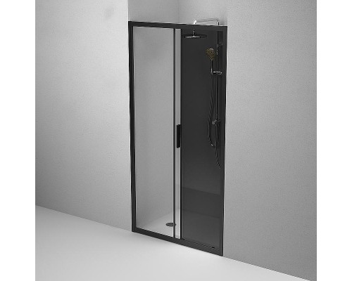 Душевая дверь AM.PM Gem 100 W90G-100-1-195BG профиль Черный матовый стекло тонированное-прозрачное