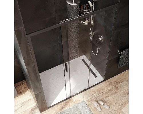 Душевая дверь AM.PM Gem 140 W90G-140-1-195BT профиль Черный матовый стекло прозрачное