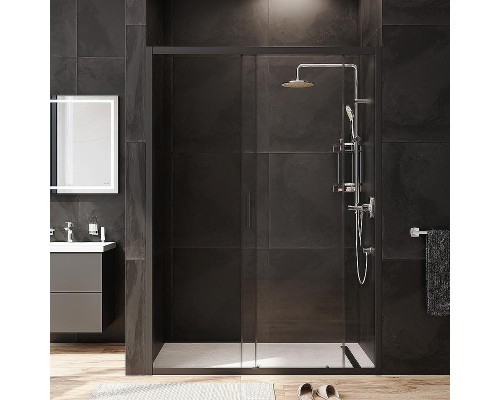 Душевая дверь AM.PM Gem 140 W90G-140-1-195BT профиль Черный матовый стекло прозрачное