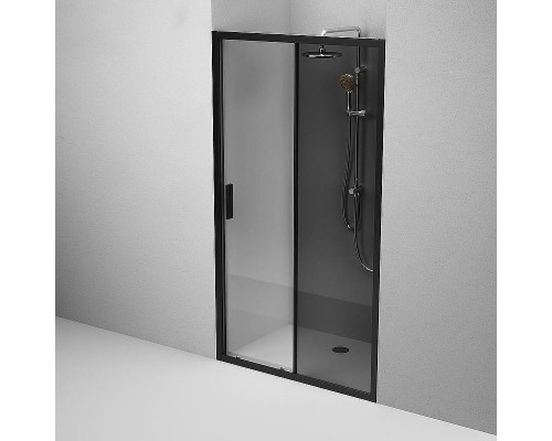 Душевая дверь AM.PM Gem 110 W90G-110-1-195BG профиль Черный матовый стекло тонированное-прозрачное