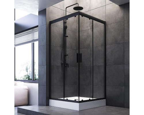 Душевой уголок AM.PM Gem 90х90 W90G-403-090BT профиль Черный матовый стекло прозрачное