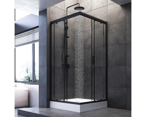 Душевой уголок AM.PM Gem 90х90 W90G-403-090BT профиль Черный матовый стекло прозрачное