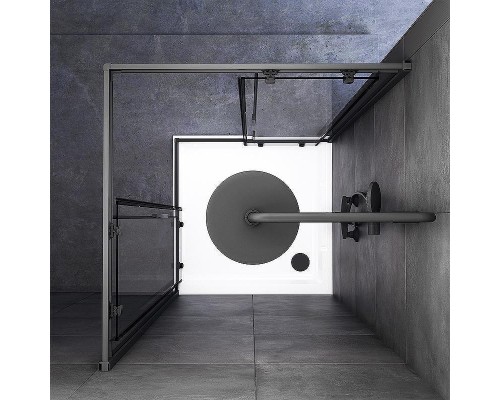 Душевой уголок AM.PM Gem 90х90 W90G-403-090BT профиль Черный матовый стекло прозрачное