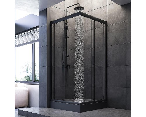 Душевой уголок AM.PM Gem 90х90 W90G-403-090BT профиль Черный матовый стекло прозрачное