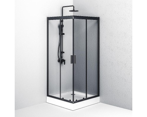 Душевой уголок AM.PM Gem 90х90 W90G-403-090BT профиль Черный матовый стекло прозрачное