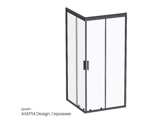 Душевой уголок AM.PM Gem 90х90 W90G-403-090BT профиль Черный матовый стекло прозрачное
