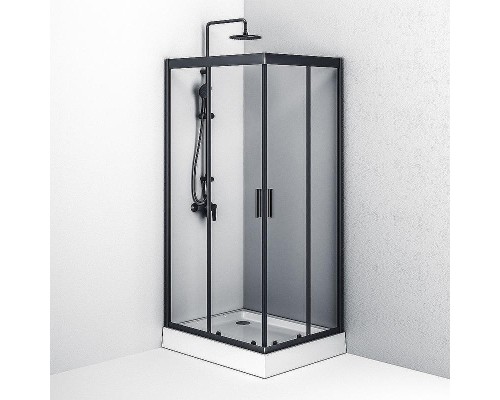 Душевой уголок AM.PM Gem 100х80 W90G-404-100280-BT профиль Черный матовый стекло прозрачное