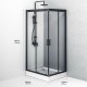Душевой уголок AM.PM Gem 100х80 W90G-404-100280-BT профиль Черный матовый стекло прозрачное