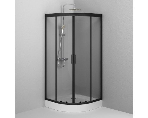 Душевой уголок AM.PM Gem 90х90 W90G-401-090BT профиль Черный матовый стекло прозрачное