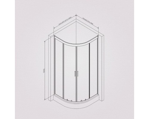 Душевой уголок AM.PM Gem 90х90 W90G-401-090BT профиль Черный матовый стекло прозрачное