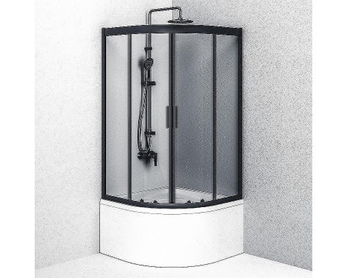 Душевой уголок AM.PM Gem 90х90 W90G-401A090BT профиль Черный матовый стекло прозрачное