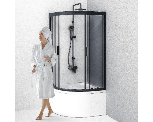 Душевой уголок AM.PM Gem 90х90 W90G-401A090BT профиль Черный матовый стекло прозрачное