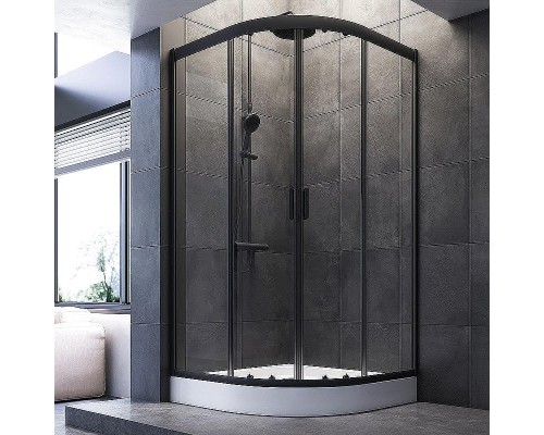 Душевой уголок AM.PM Gem 100х100 W90G-401-100BT профиль Черный матовый стекло прозрачное