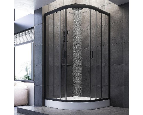 Душевой уголок AM.PM Gem 100х100 W90G-401-100BT профиль Черный матовый стекло прозрачное