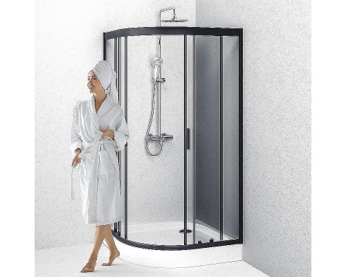 Душевой уголок AM.PM Gem 100х100 W90G-401-100BT профиль Черный матовый стекло прозрачное