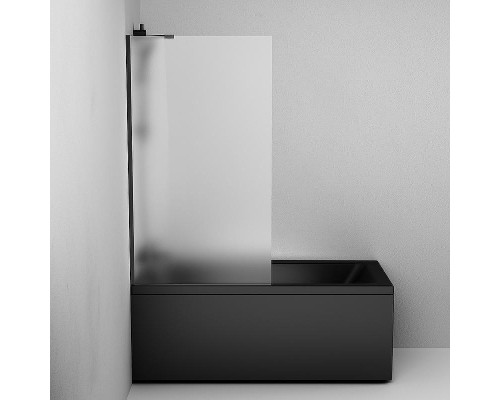 Шторка на ванну AM.PM Gem 80 W90BS-080-140BM профиль Черный матовый стекло матовое
