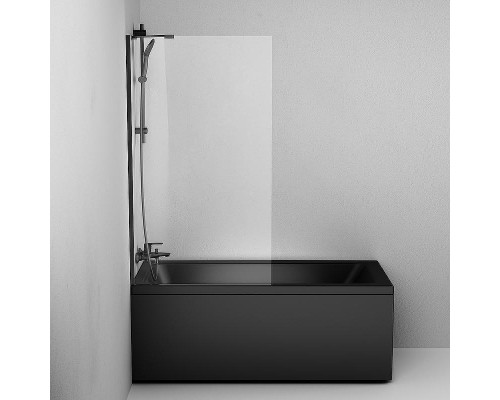 Шторка на ванну AM.PM Gem 80 W90BS-080-140BT профиль Черный матовый стекло прозрачное