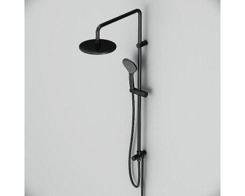 Комплект душевого уголка с душевой системой и аксессуарами AM.PM Gem 80x80 WK90EM профиль Черный матовый стекло прозрачное