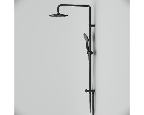 Комплект душевого уголка с душевой системой и аксессуарами AM.PM Gem 80x80 WK90EM профиль Черный матовый стекло прозрачное