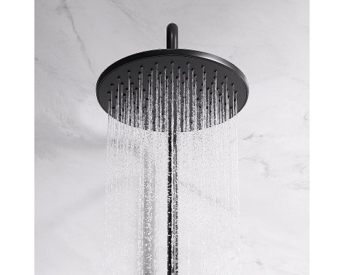 Комплект душевого уголка с душевой системой и аксессуарами AM.PM Gem 80x80 WK90EM профиль Черный матовый стекло прозрачное