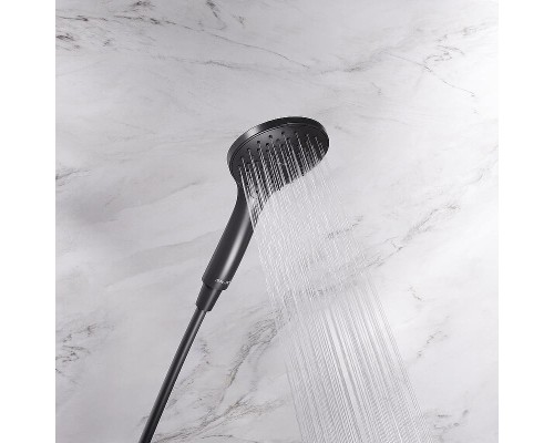 Комплект душевого уголка с душевой системой и аксессуарами AM.PM Gem 80x80 WK90EM профиль Черный матовый стекло прозрачное